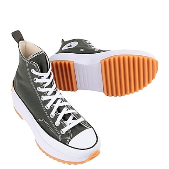 Converse Military Green and White High-Top Sneakers - Picture 8 of 9